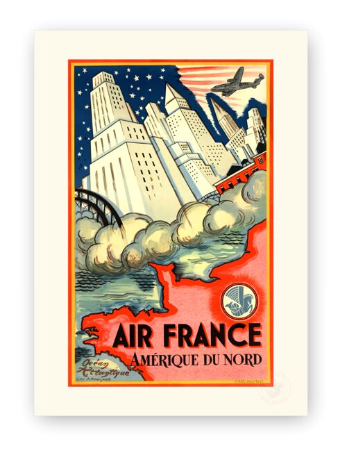 Affiche Air France - Amérique du Nord - 30x40