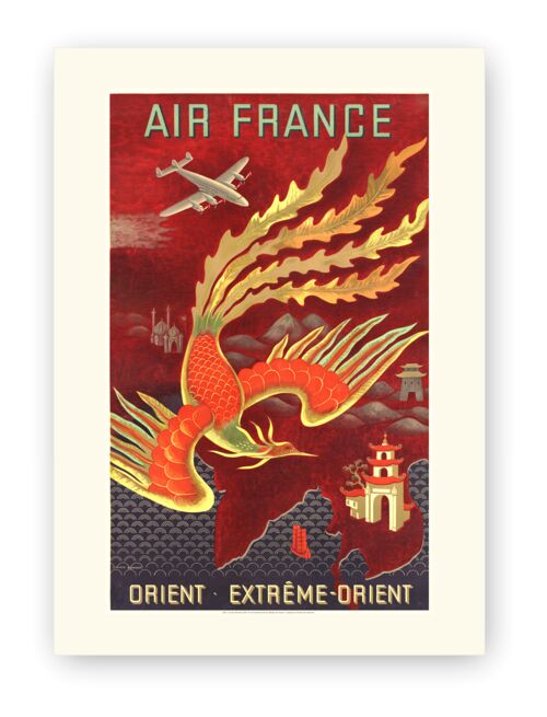 Affiche Air France - Orient Extrême . Orient - 30x40