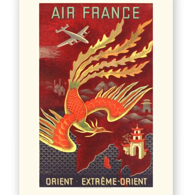 Affiche Air France - Orient Extrême . Orient - 60x80 en tube
