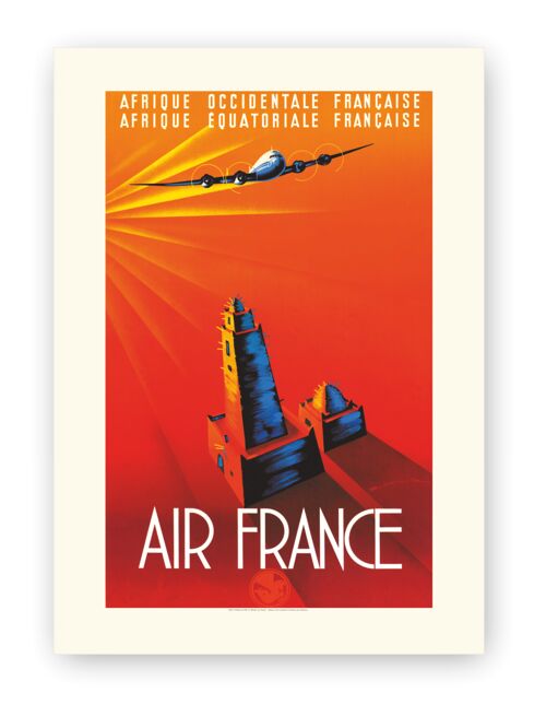 Affiche Air France - Afrique Occidentale Française - 30x40