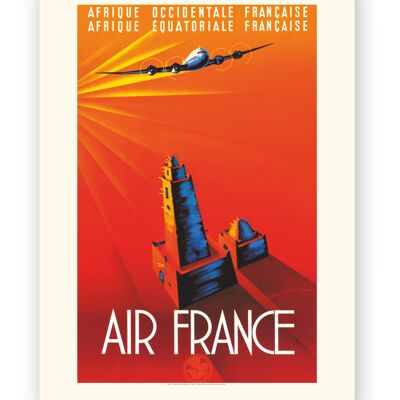 Affiche Air France - Afrique Occidentale Française - 50x70 en tube