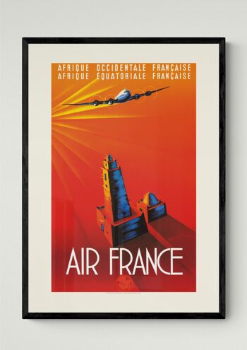 Affiche Air France - Afrique Occidentale Française - 60x80 en tube 2