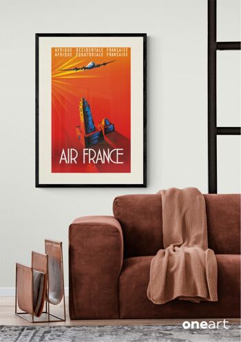 Affiche Air France - Afrique Occidentale Française - 60x80 en tube 3