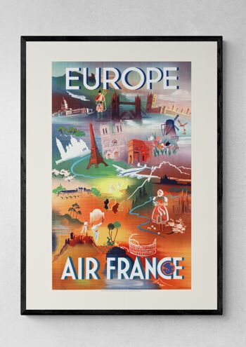 Affiche Air France - Europe - 50x70 en tube 2