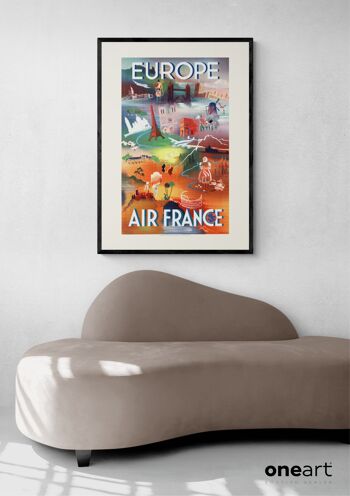 Affiche Air France - Europe - 50x70 en tube 3