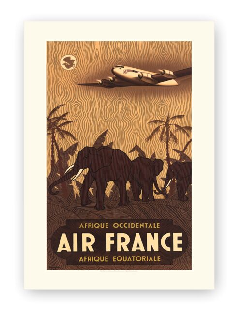 Affiche Air France - Afrique occidentale / Equatoriale - 40x50