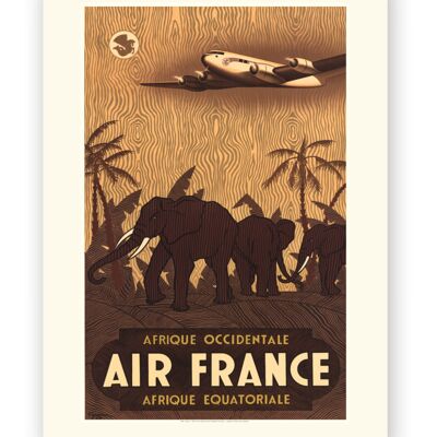 Affiche Air France - Afrique occidentale / Equatoriale - 40x50