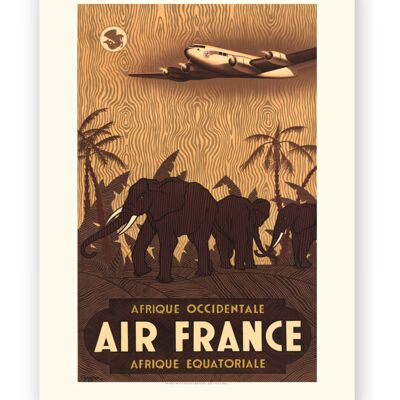 Affiche Air France - Afrique occidentale / Equatoriale - 50x70 en tube