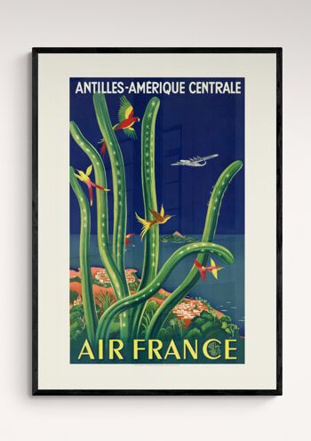 Affiche Air France - Antilles - Amérique Centrale - 60x80 en tube 2