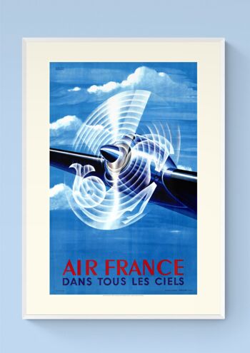 Affiche Air France - Dans tous les ciels Hélice - 40x50 2