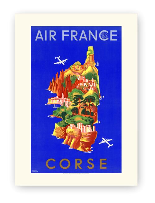 Affiche Air France - Corse - 50x70 en tube