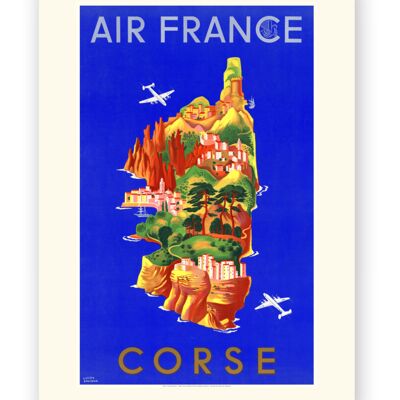 Affiche Air France - Corse - 60x80 en tube