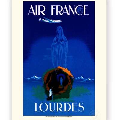 Affiche Air France - Lourdes - 30X40