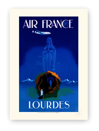 Affiche Air France - Lourdes - 50X70T 1