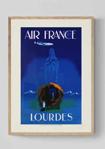 Affiche Air France - Lourdes - 50X70T 2