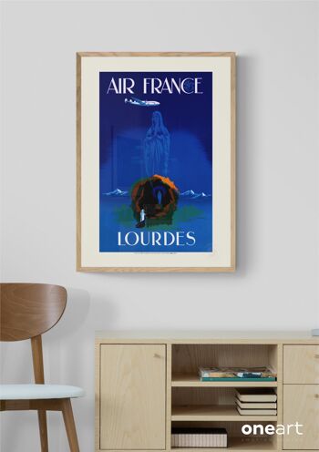 Affiche Air France - Lourdes - 50X70T 3