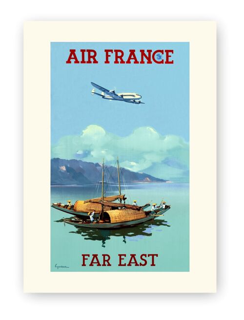 Affiche Air France - Extrême . Orient - 50x70 en tube - Motif 1