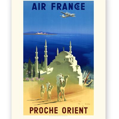 Affiche Air France - Proche Orient - 50x70 en tube