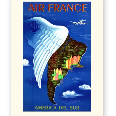 Affiche Air France - America del sur - 30x40