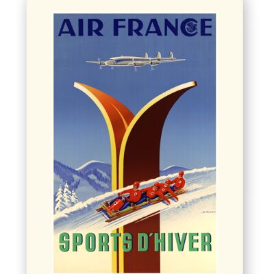 Affiche Air France - Sports d'hiver - 30x40