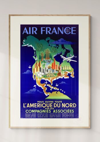 Affiche Air France - L'Amérique du Nord - 30x40 2