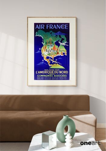 Affiche Air France - L'Amérique du Nord - 30x40 3