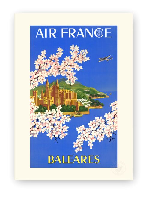 Affiche Air France - Baléares - 50x70 en tube