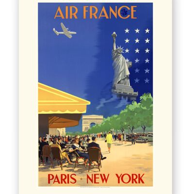 Affiche Air France - Paris New - York - 50x70 en tube
