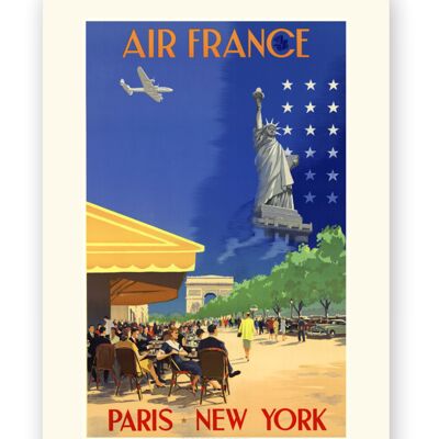 Affiche Air France - Paris New - York - 60x80 en tube