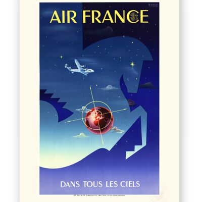 Affiche Air France - Dans tous les ciels - 30x40 - Motif 1