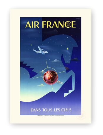 Affiche Air France - Dans tous les ciels - 40x50 - Motif 1 1