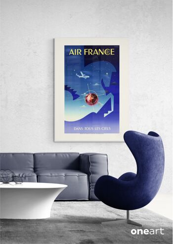 Affiche Air France - Dans tous les ciels - 40x50 - Motif 1 3