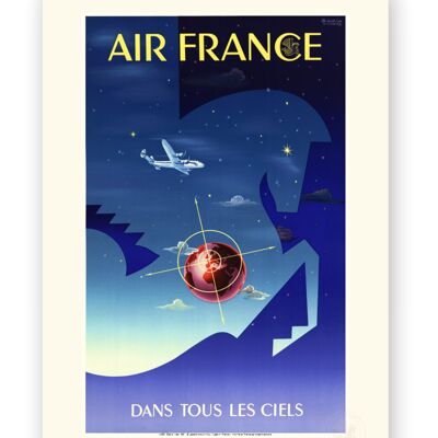 Affiche Air France - Dans tous les ciels - 50x70 en tube - Motif 1