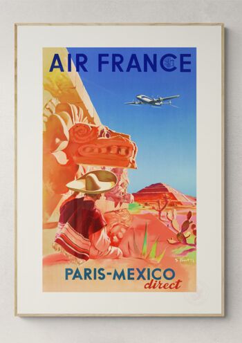 Affiche Air France - Paris Mexico direct - 40x50 2