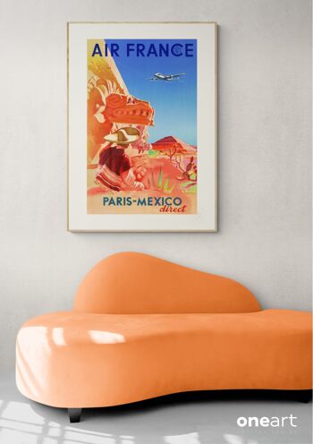 Affiche Air France - Paris Mexico direct - 40x50 3