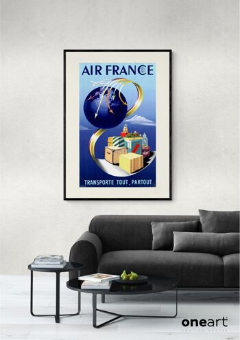 Affiche Air France - Transporte tout, partout - 50x70 en tube - Motif 1 3