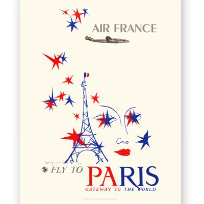 Affiche Air France - Paris, Gateway to the world - 40x50