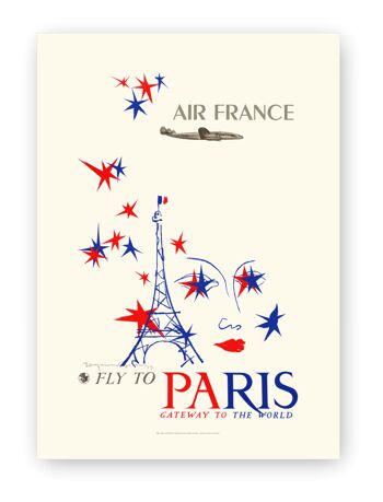 Affiche Air France - Paris, Gateway to the world - 60x80 en tube 1