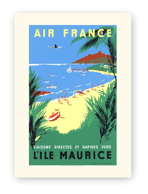 Affiche Air France - L'ïle Maurice - 50x70 en tube