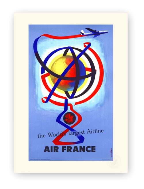 Affiche Air France - The World largest Airline - 30x40