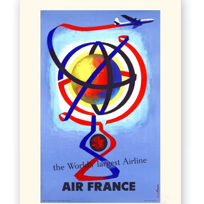 Affiche Air France - The World largest Airline - 30x40