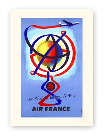 Affiche Air France - The World largest Airline - 50x70 en tube 1