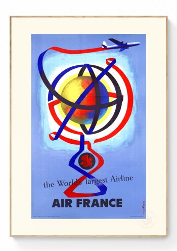 Affiche Air France - The World largest Airline - 50x70 en tube 2
