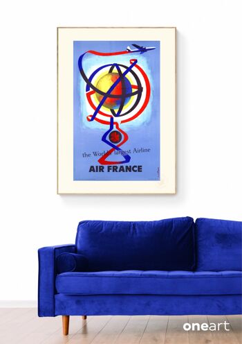 Affiche Air France - The World largest Airline - 50x70 en tube 3