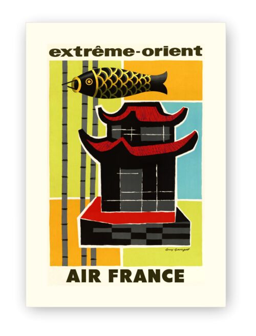 Affiche Air France - Extrême . Orient - 40x50