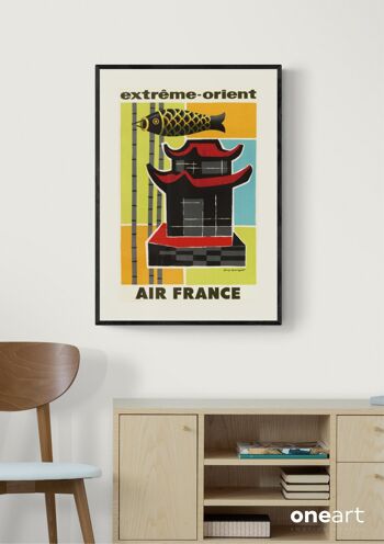 Affiche Air France - Extrême . Orient - 50x70 en tube 3