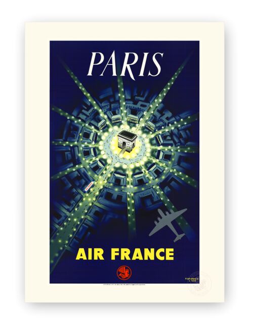 Affiche Air France - Paris (Arc de Triomphe) - 30x40