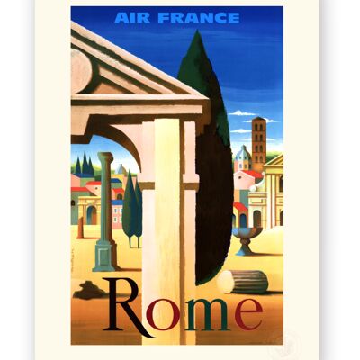 Affiche Air France - Rome - 50x70 en tube