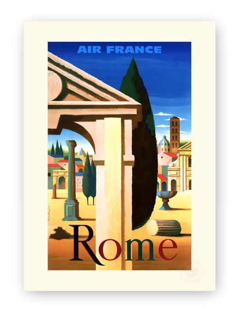 Affiche Air France - Rome - 60x80 en tube