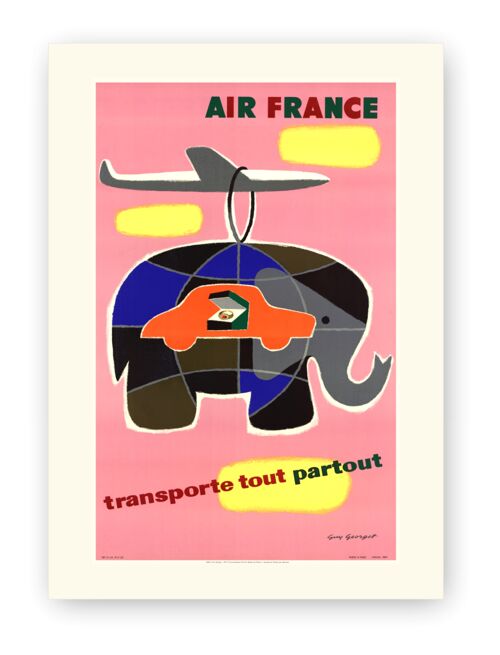 Affiche Air France - Transporte tout, partout - 40x50